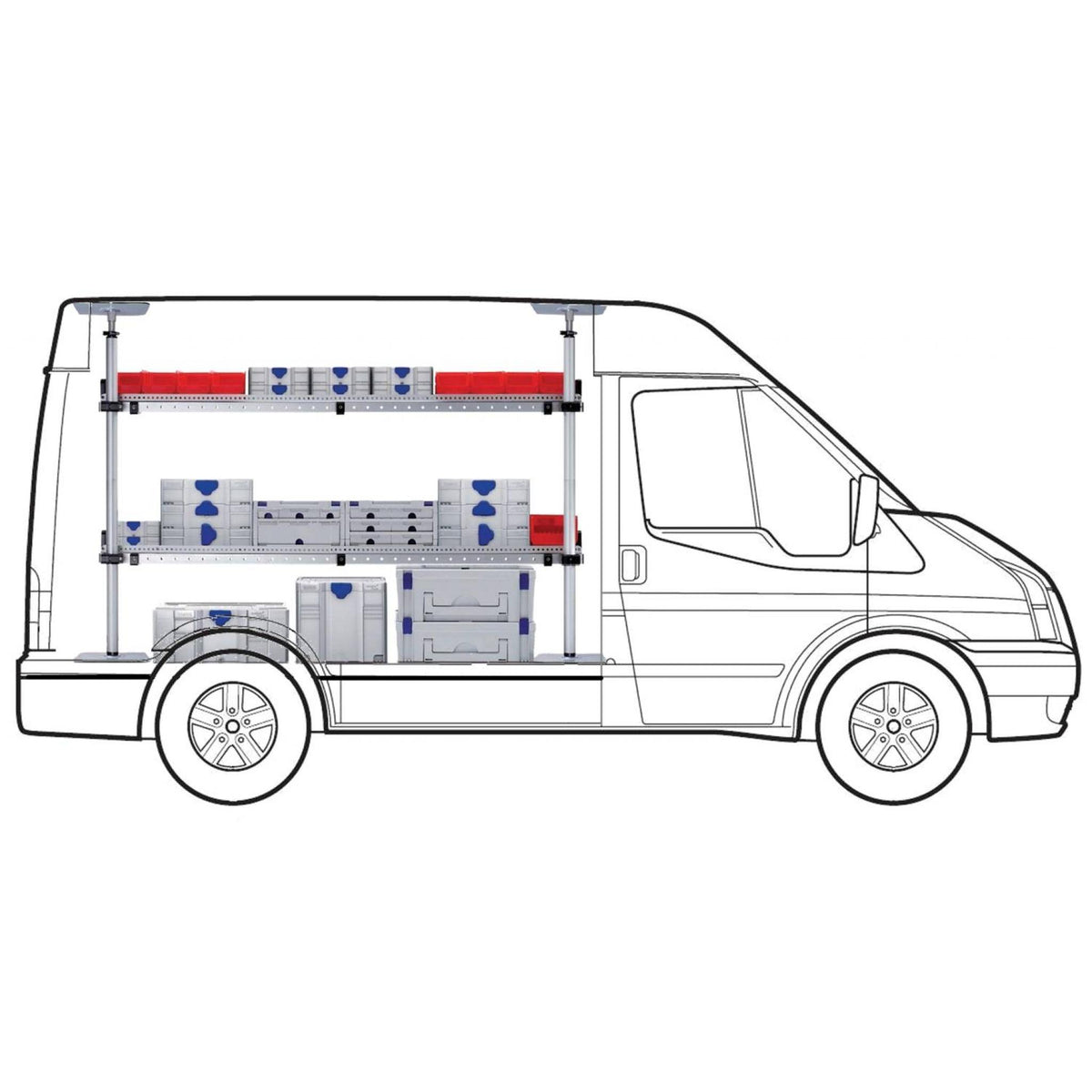 MAXI Two Shelf van racking kit – VanTainer
